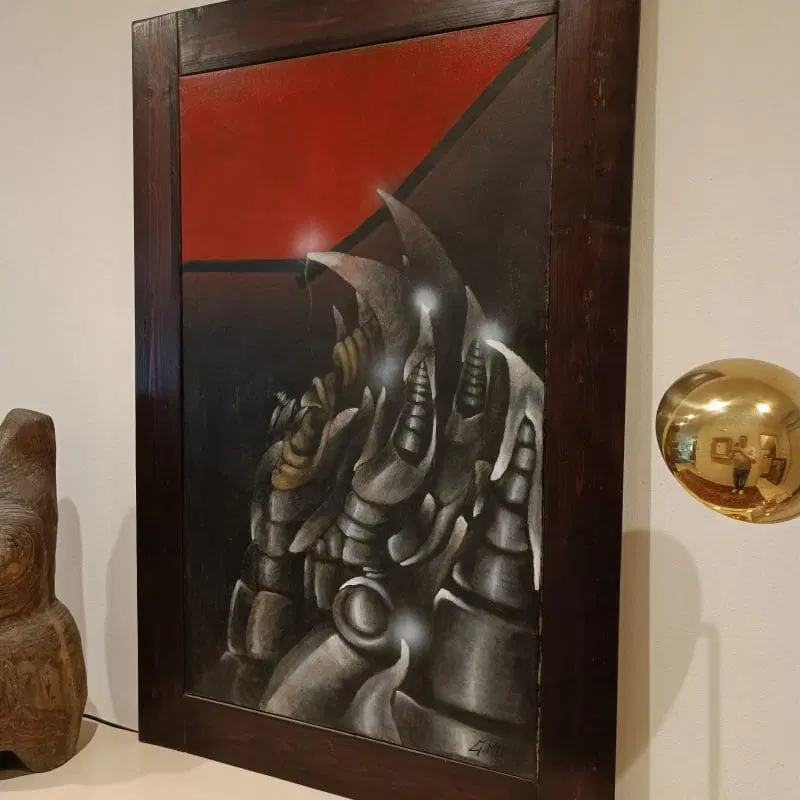 Pittura Brutalista anni ’60/70 su tela : arte moderna - immagine 5
