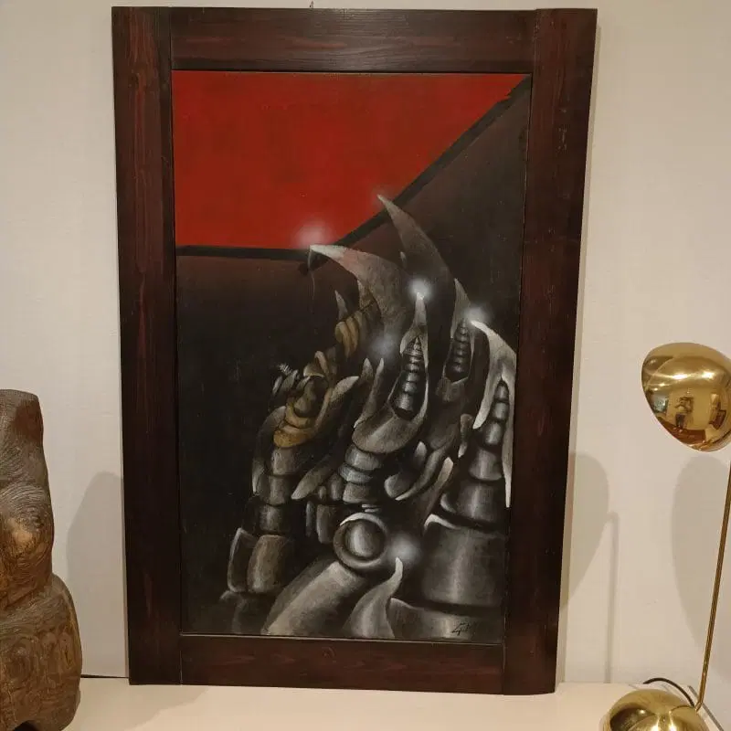 Pittura Brutalista anni ’60/70 su tela : arte moderna
