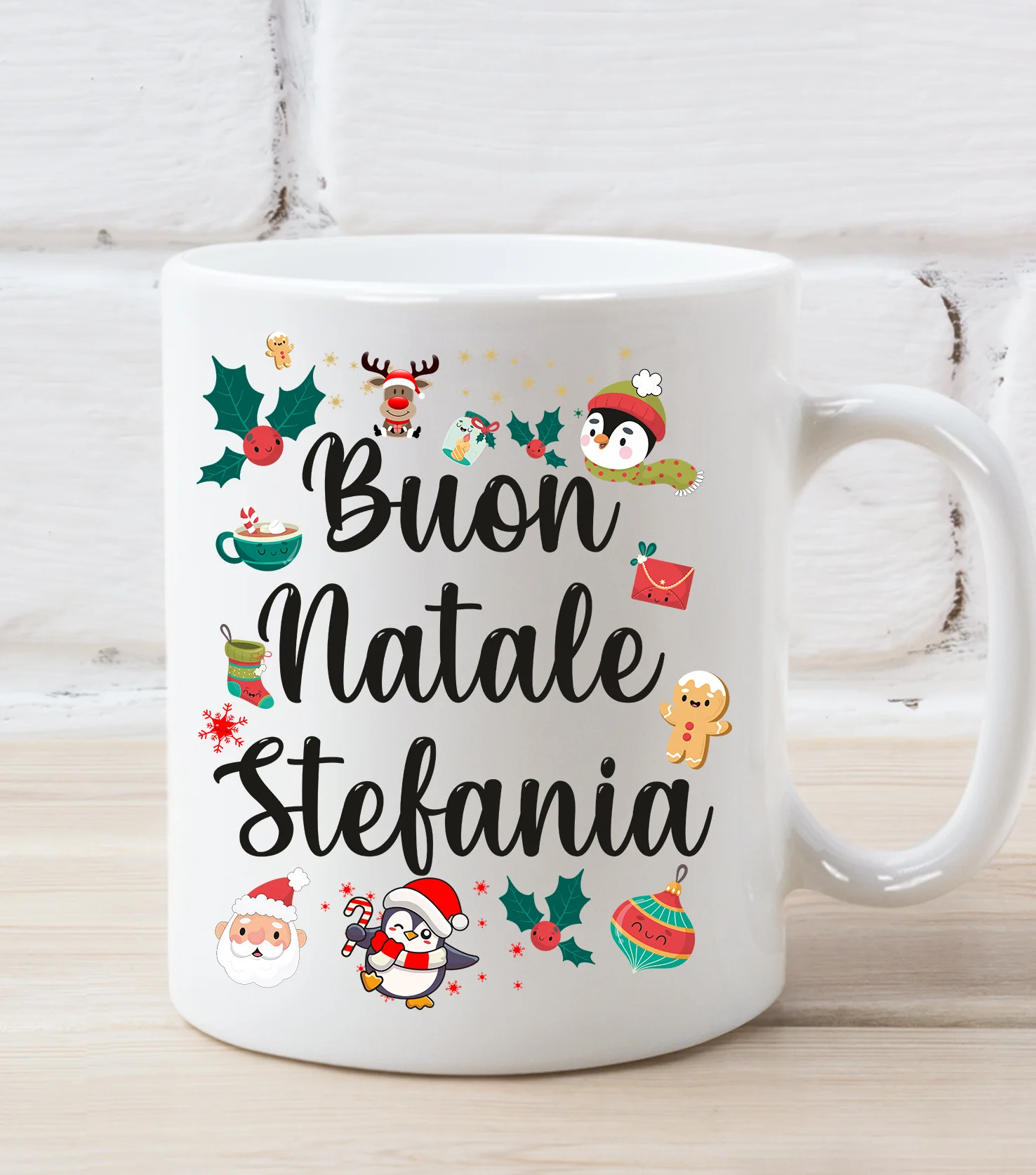 Tazza Natale PERSONALIZZABILE Buon Natale Personalizza con nome Merry Christmas Regalo Natale - immagine 4