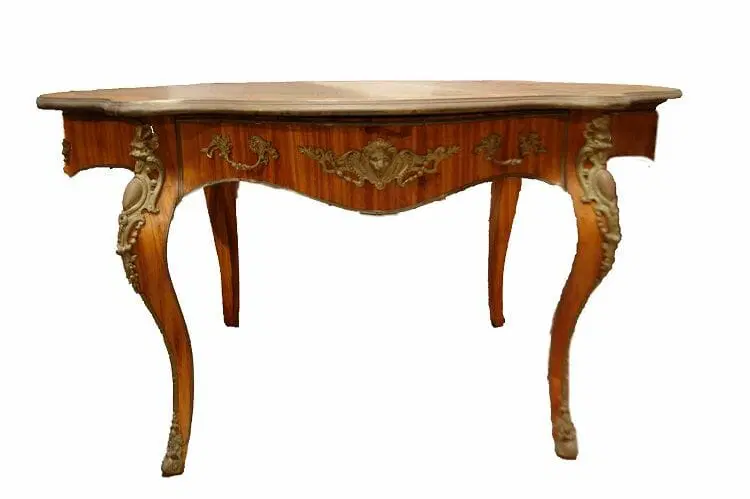 Stupenda Scrivania da centro sagomata in Bois de rose francese del 1800 stile Luigi XV - immagine 3