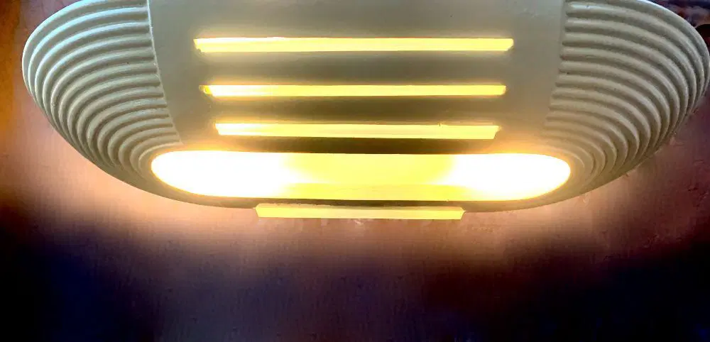 Lampadario di gesso e vetro anni 1940 vintage - immagine 4