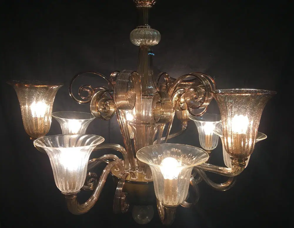 enorme lampadario ditta cesare toso del 1970 9 luci - immagine 2