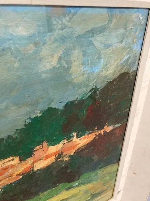 Antico dipinto olio su tela raffigurante Paesaggio – F. Romano – XIX secolo - immagine 3