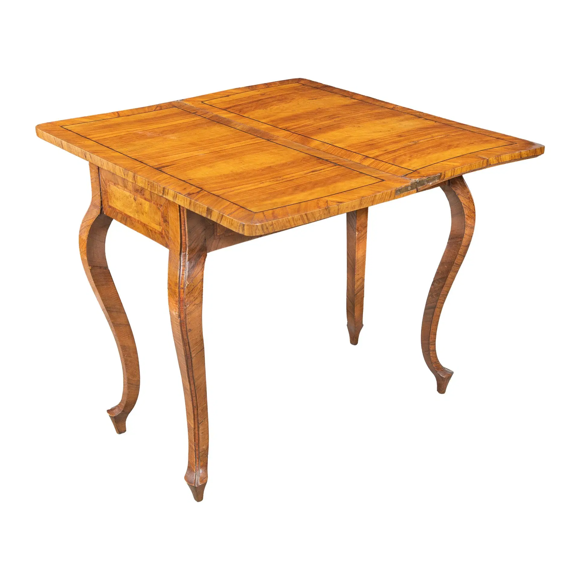 Tavolino da gioco lastronato in legno di ulivo. Toscana, XVIII secolo. - immagine 3
