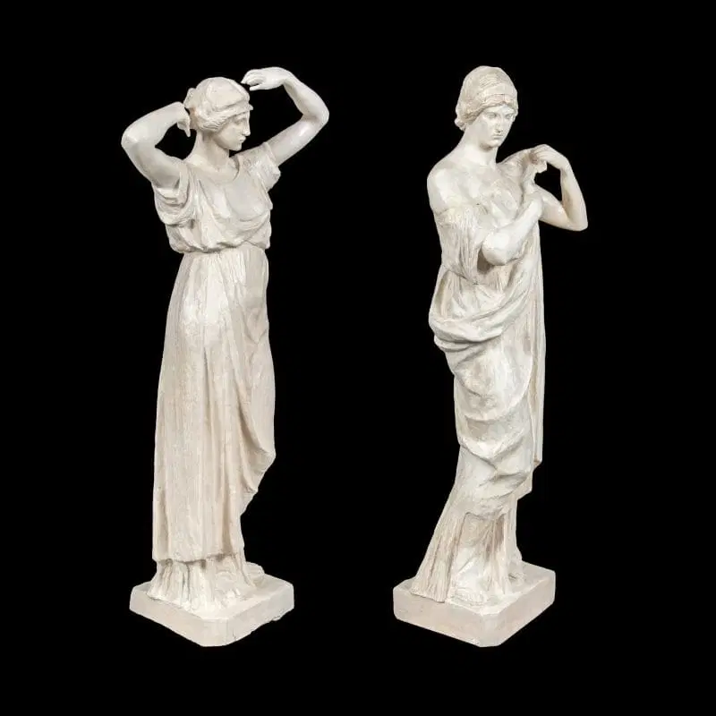 Coppia di sculture in scagliola – Figure romane. Italia, XIX secolo. - immagine 2