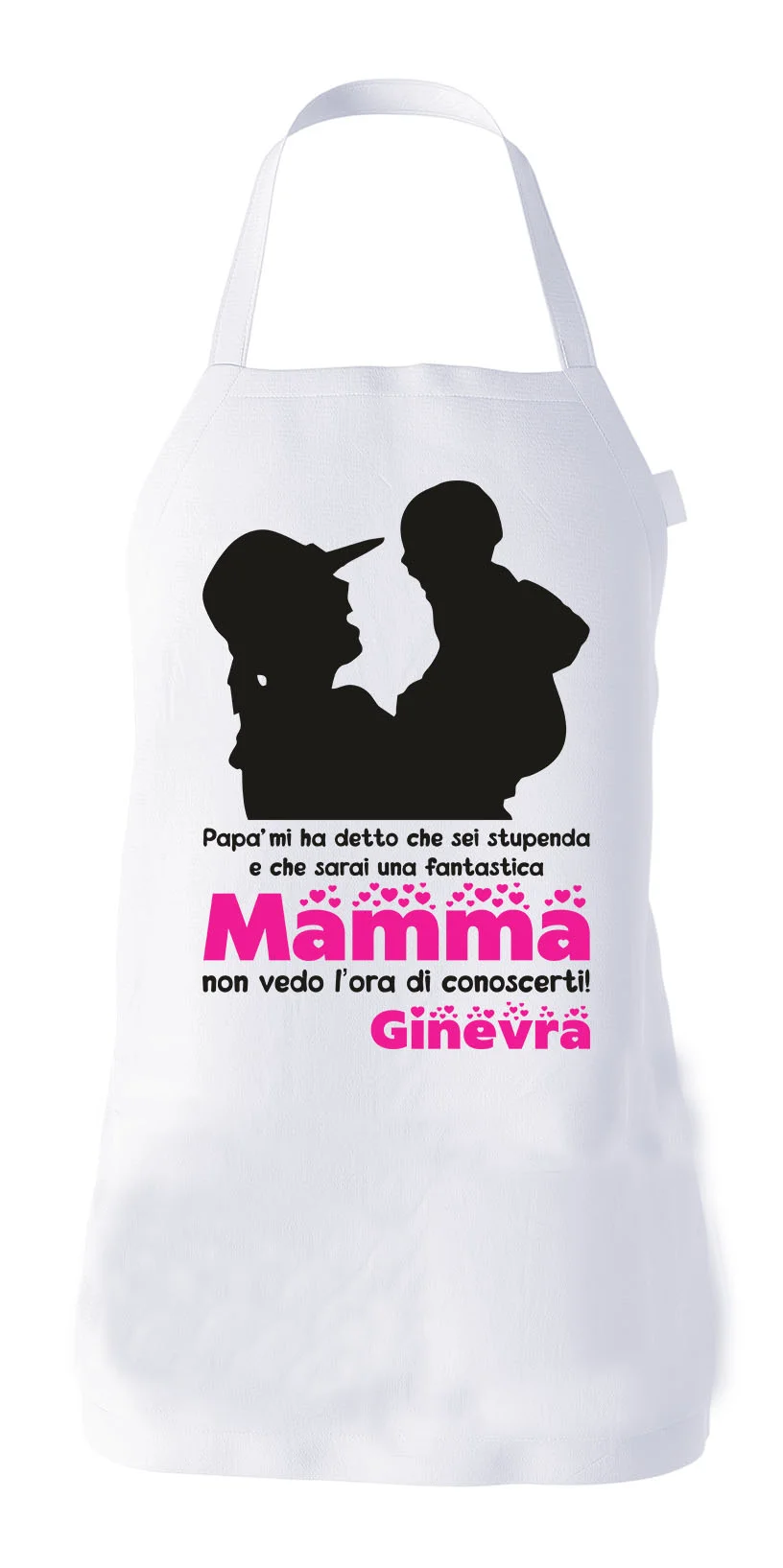 Grembiule da cucina Mamma PERSONALIZZABILI Non vedo l’ora di conoscerti Idea Regalo taglia Unica