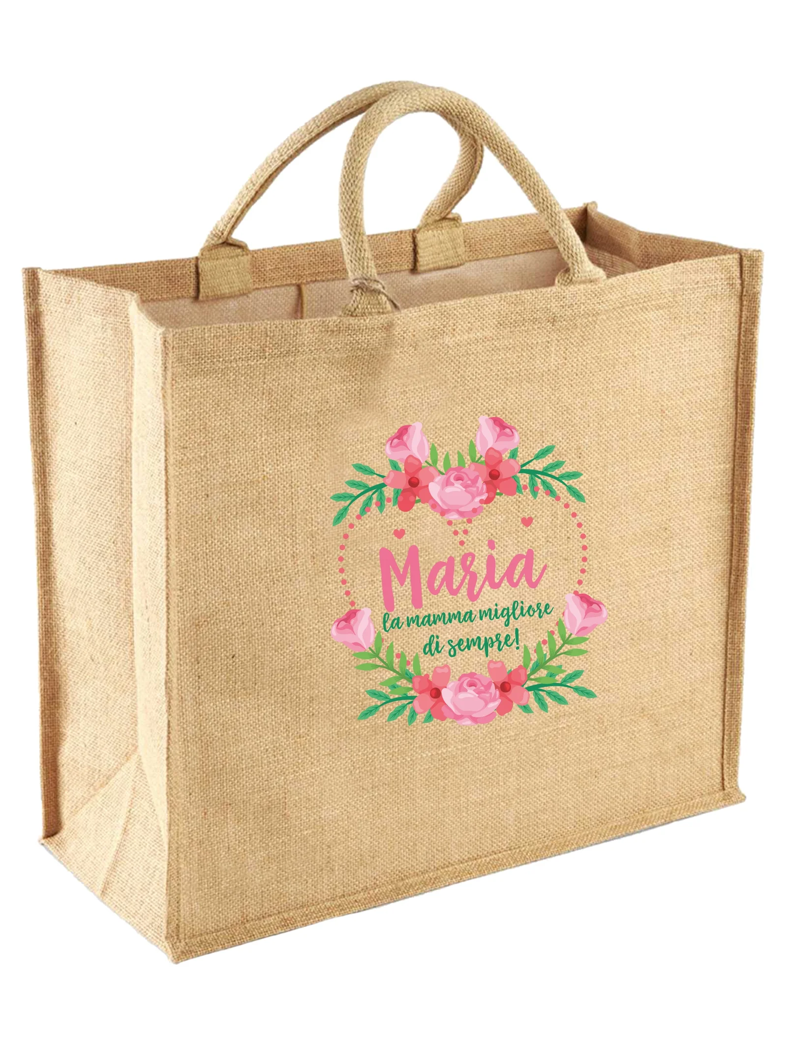 Borsa per la Spesa Juta Shopper Mamma Mamma Personalizzabile La Mamma Migliore di Sempre Regalo Mamma Festa della Mamma Idea Regalo Mamma