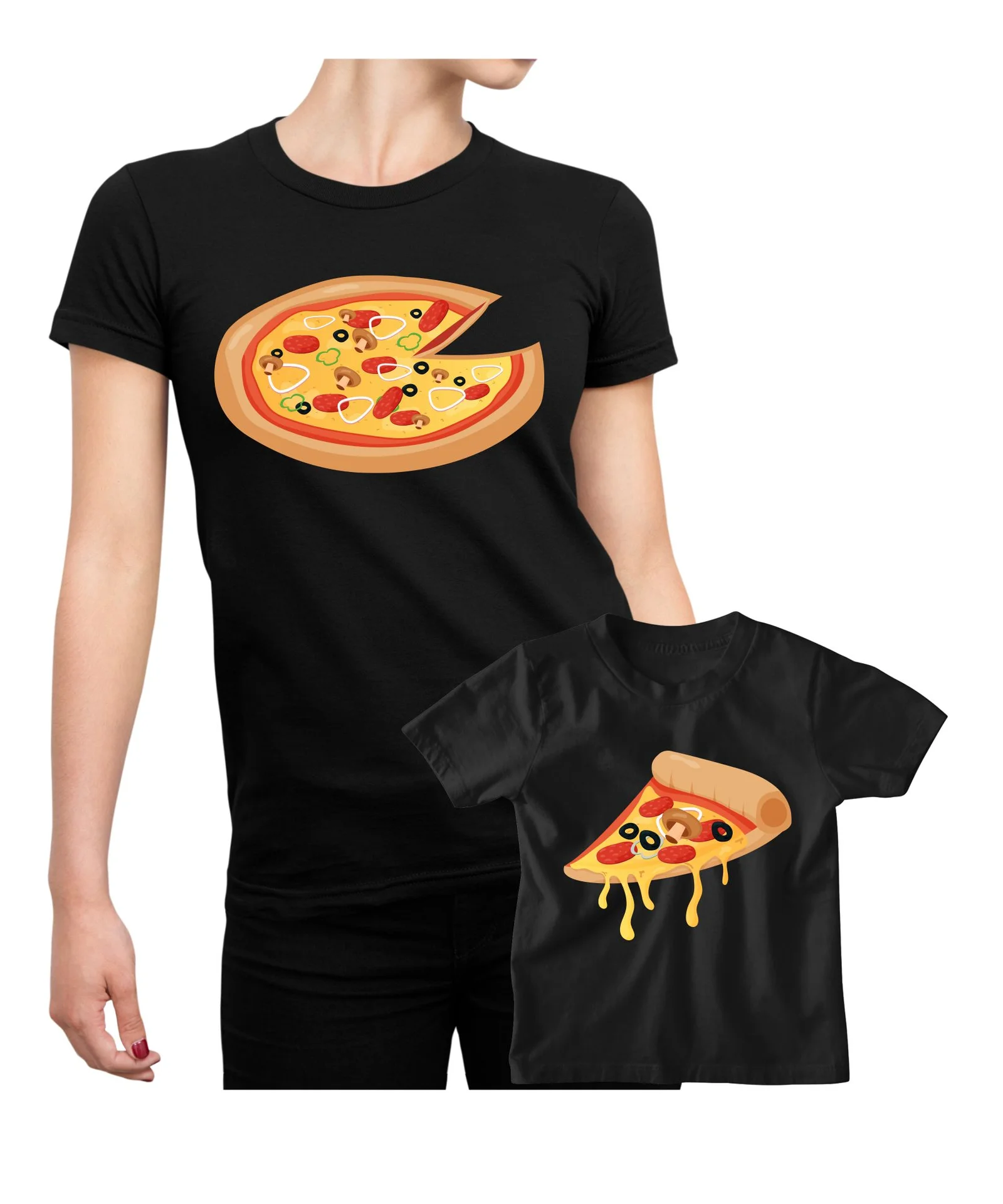 Coppia t-Shirt Festa della Mamma Maglietta Mamma Figlio Pizza – Idea Regalo Mamma