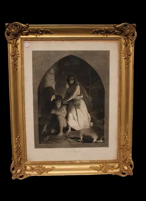 Stampa francese della seconda metà del 1800 Raffigurante Atala di Chateaubriand