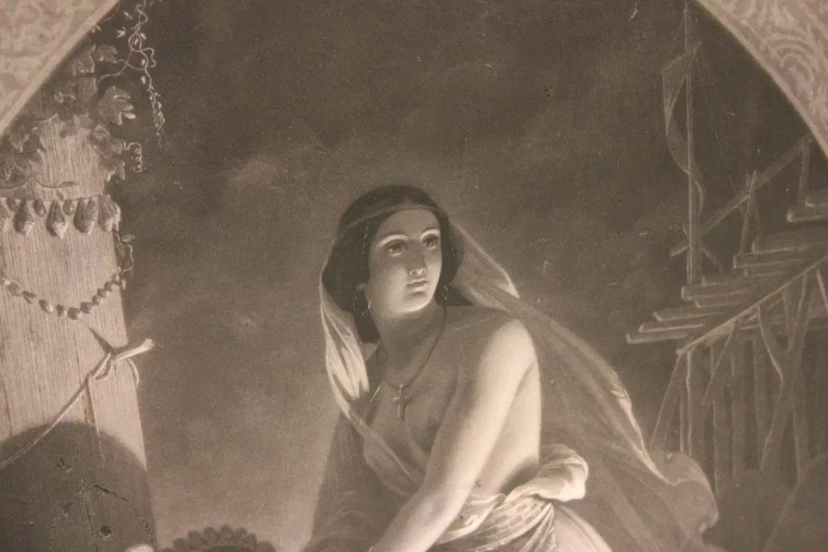 Stampa francese della seconda metà del 1800 Raffigurante Atala di Chateaubriand - immagine 4