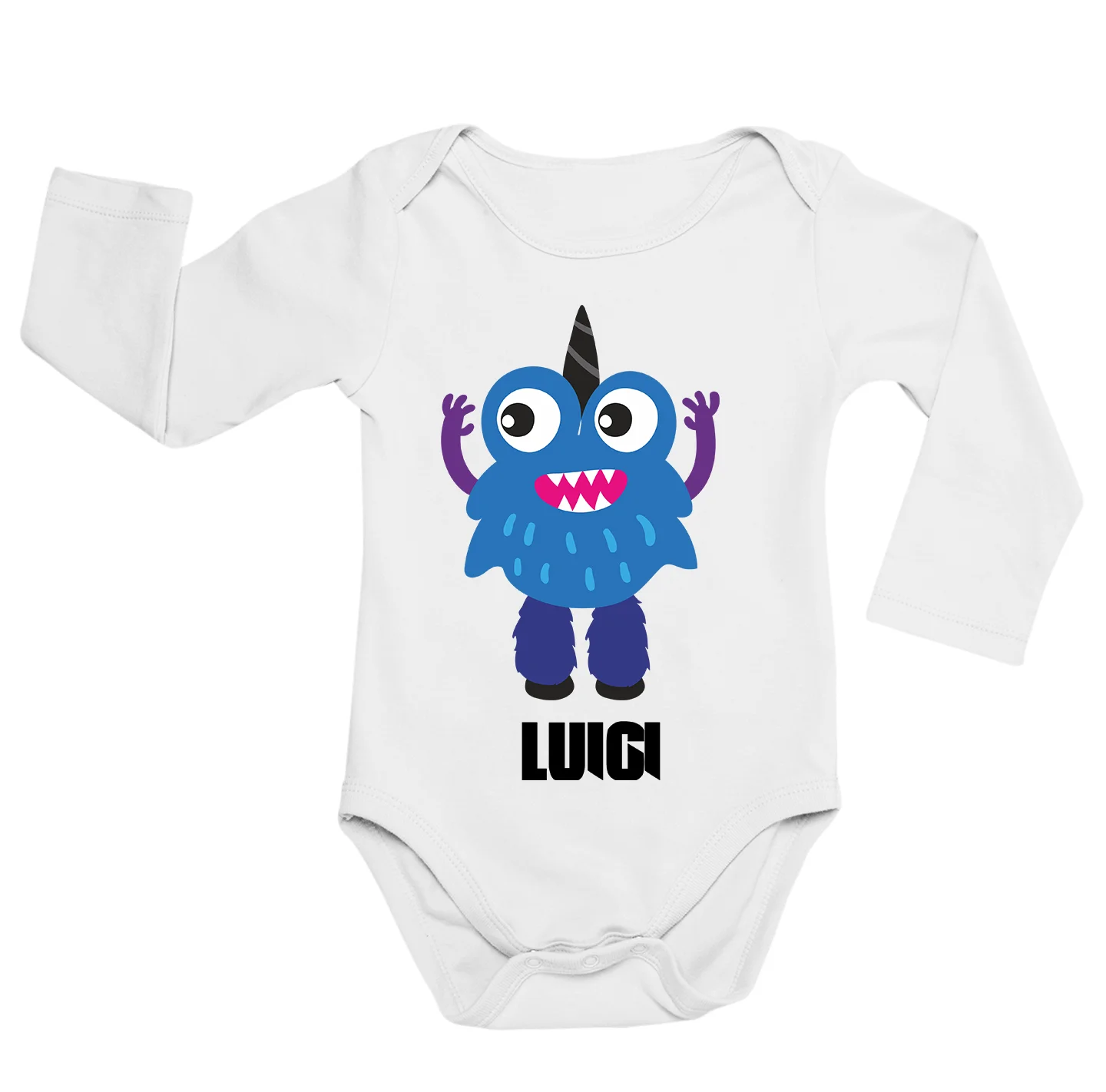 Body neonato manica lunga Personalizzato mostricciatolo di mamma e papà con il nome personalizzato – mostro – idea regalo