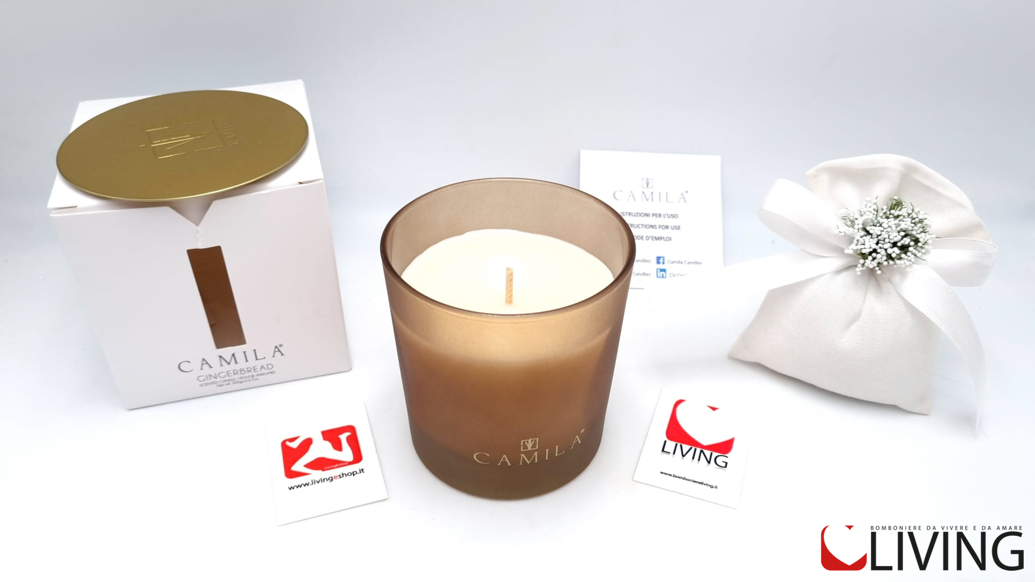 Candela fragranza pan speziato barattolo vetro cappuccino satinato - immagine 4