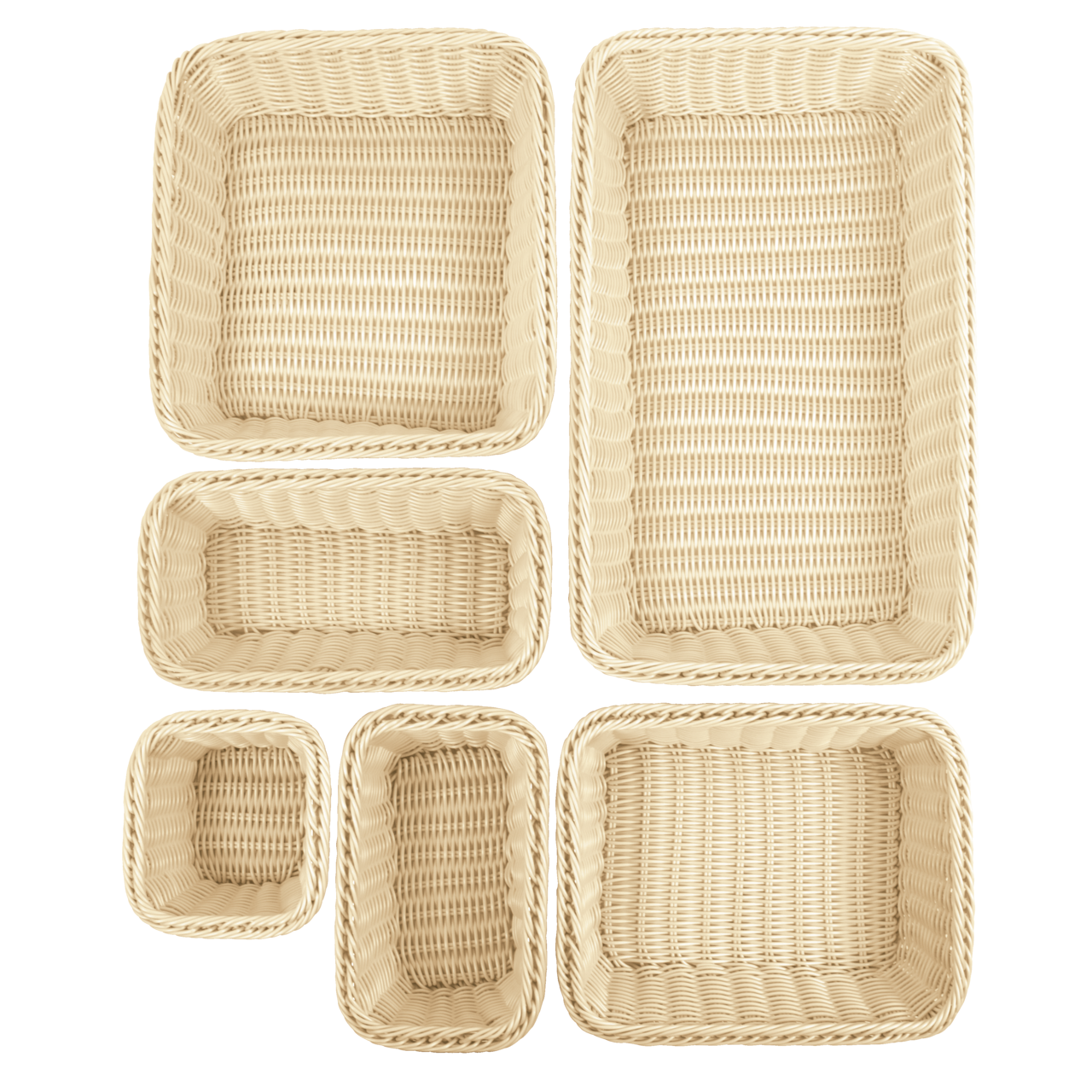 Cesta polyrattan colore naturale h.6,5 gn 1/3 - immagine 2