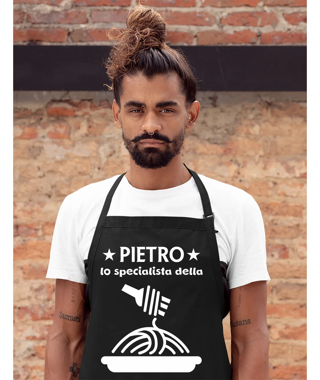 Grembiule cucina divertenti PERSONALIZZABILE Lo specialista della pasta regalo humor chef cuoco griller barbecue pizza griglia - immagine 3