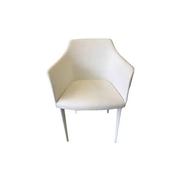 Poltroncina moderna Carmen in ecopelle (bianco) – Riflessi