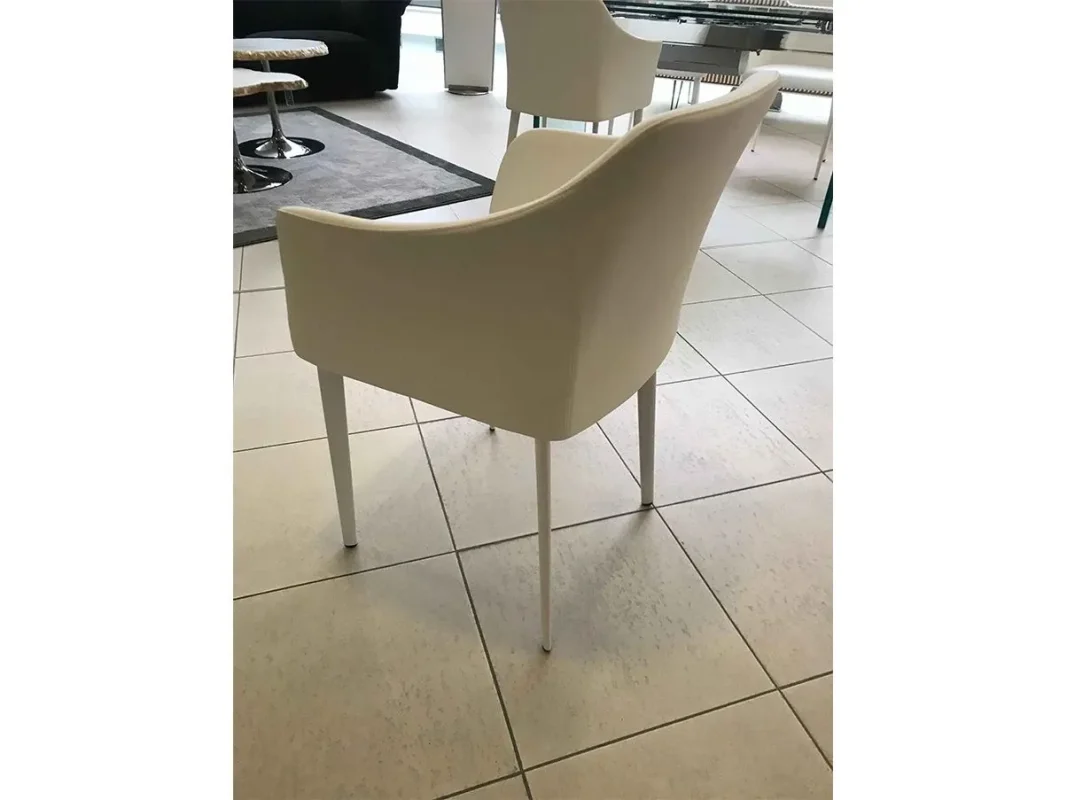 Poltroncina moderna Carmen in ecopelle (bianco) – Riflessi - immagine 5
