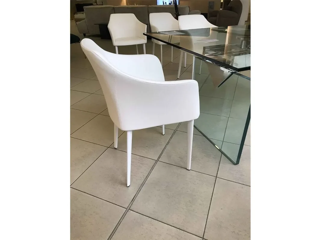 Poltroncina moderna Carmen in ecopelle (bianco) – Riflessi - immagine 6