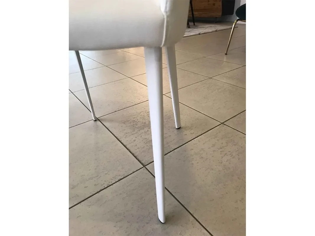 Poltroncina moderna Carmen in ecopelle (bianco) – Riflessi - immagine 2