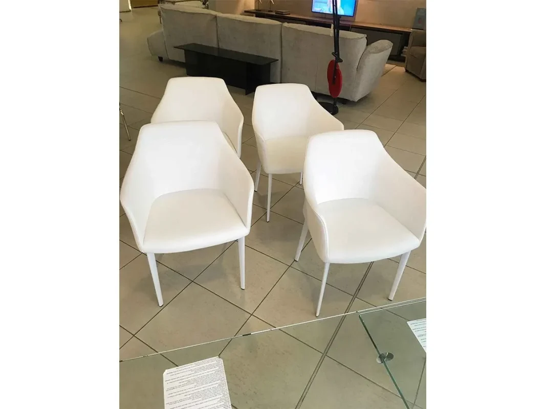 Poltroncina moderna Carmen in ecopelle (bianco) – Riflessi - immagine 3