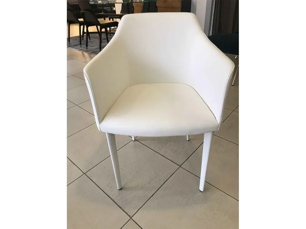 Poltroncina moderna Carmen in ecopelle (bianco) – Riflessi - immagine 4